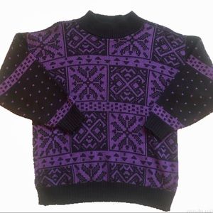Stefano International Purple Pattern Knit Sweater